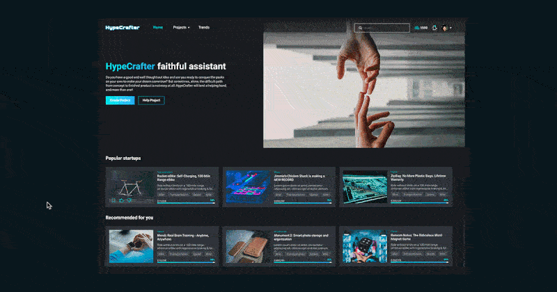 HypeCrafter - fundraising platform