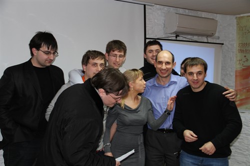 Enthusiasts and organisers of the second .NET User Group Meeting in Donetsk (15th of December, 2011).