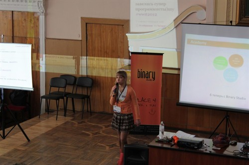 Head of Binary Studio HR Department Alexandra  Gavrylyuk  presented  an overview talk at the Worldwide IT Conference 2012 (Donetsk).